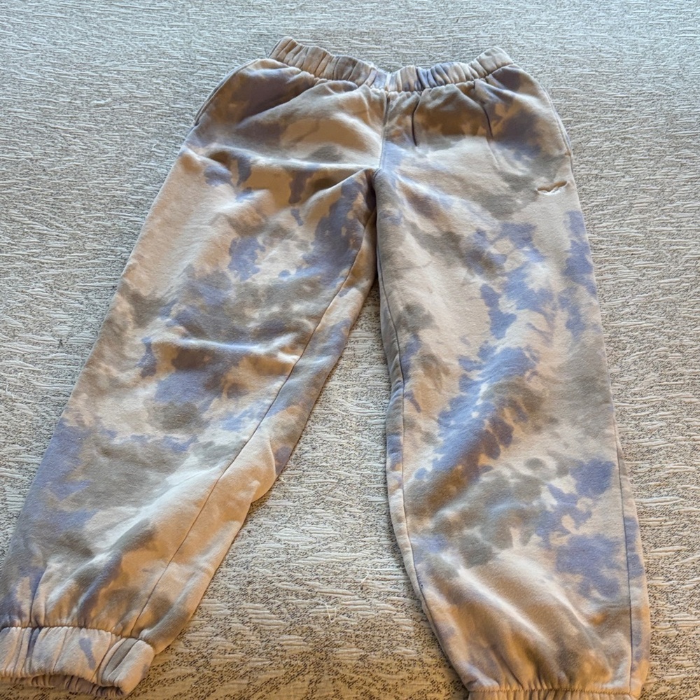 Hollister junior Tie-Dye Sweatpants - Light Blue & Cream